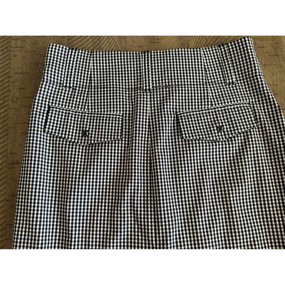 Marciano by Guess Gingham Pencil Skirt Size 2 Black & White with Hot Pink Lining - Picture 4 of 6